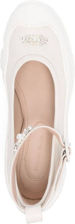 Simone Rocha lug-sole embellished ballerinas Neutrals