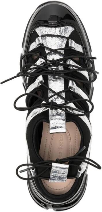 Simone Rocha panelled-design leather sneakers Black