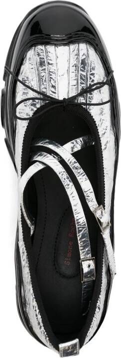 Simone Rocha Tracker metallic ballerina sneakers Silver