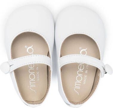 Simonetta leather ballerina shoes White