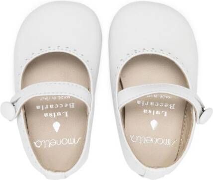 Simonetta perforated leather ballerina shoes White