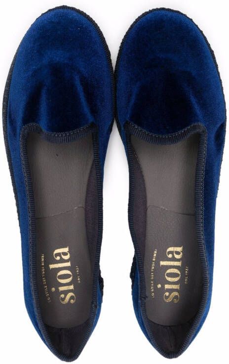 Siola slip-on velvet-effect loafers Blue