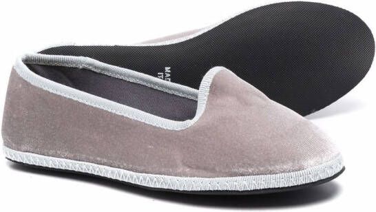 Siola slip-on velvet-effect loafers Grey