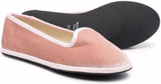 Siola slip-on velvet loafers Pink