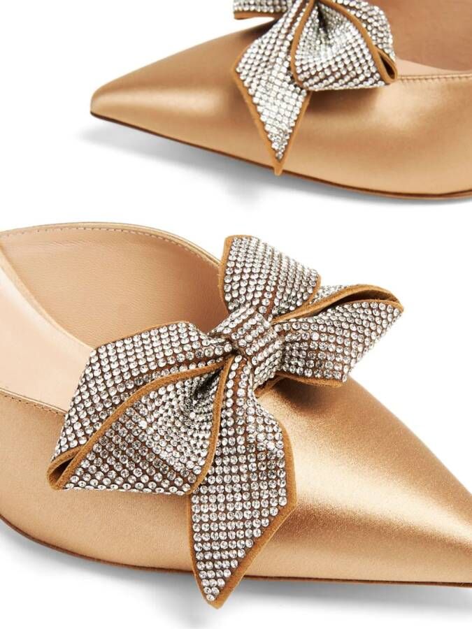 SJP by Sarah Jessica Parker rhinestone-embellished bow 70mm mules Gold