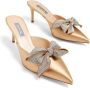 SJP by Sarah Jessica Parker rhinestone-embellished bow 70mm mules Gold - Thumbnail 4