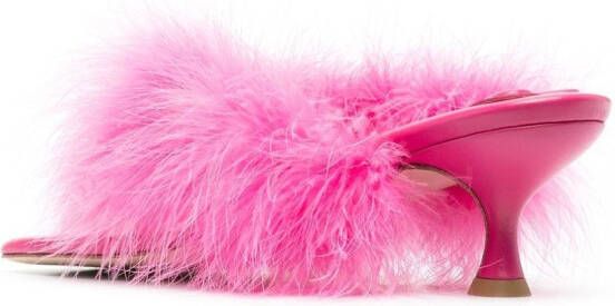 Sleeper feathered slip-on sandals Pink