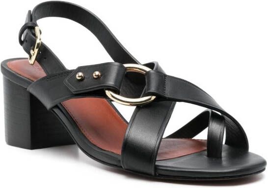 Soeur low-block heel sandals Black