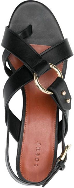 Soeur low-block heel sandals Black