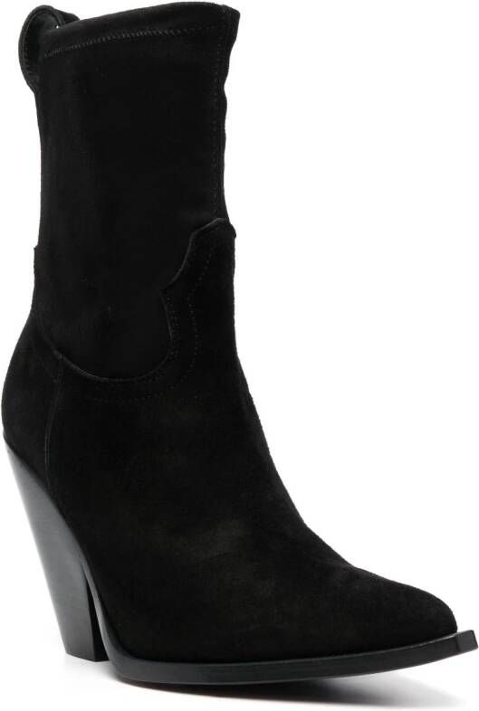 Sonora 100mm pointed-toe suede boots Black