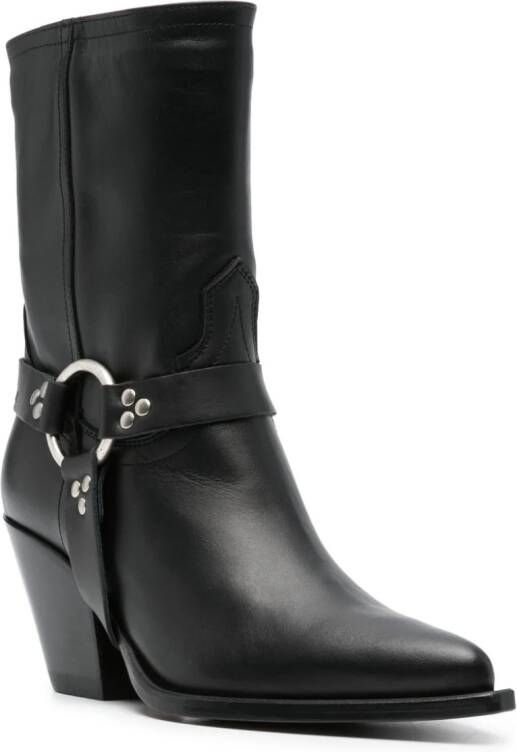 Sonora 70mm leather boots Black