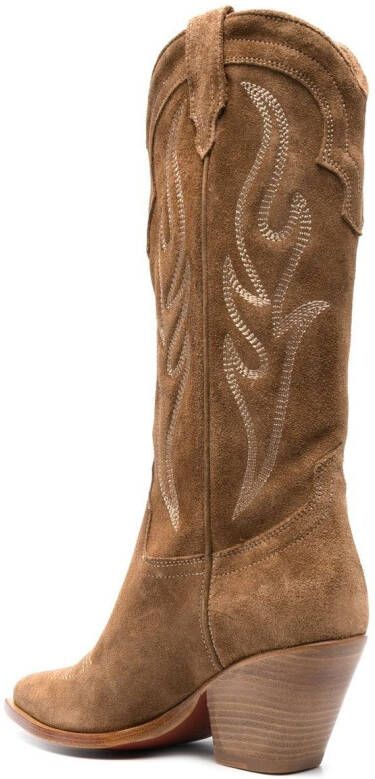 Sonora 70mm Western-style suede boots Brown