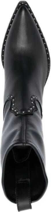 Sonora 85mm studded leather boots Black