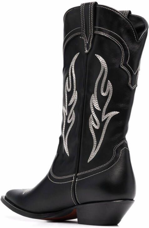 Sonora embroidered-design cowboy boots Black