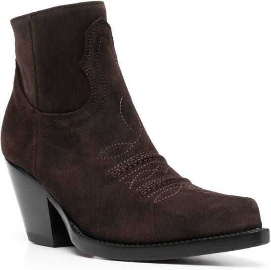 Sonora Hidalgo 85mm leather ankle boots Brown
