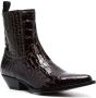 Sonora patent crocodile-embossed boots Black - Thumbnail 2