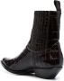Sonora patent crocodile-embossed boots Black - Thumbnail 3