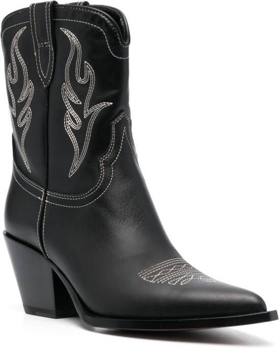 Sonora Perla leather ankle boots Black