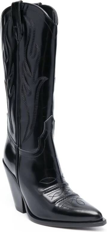 Sonora Santa Fe 110mm leather cowboy boots Black