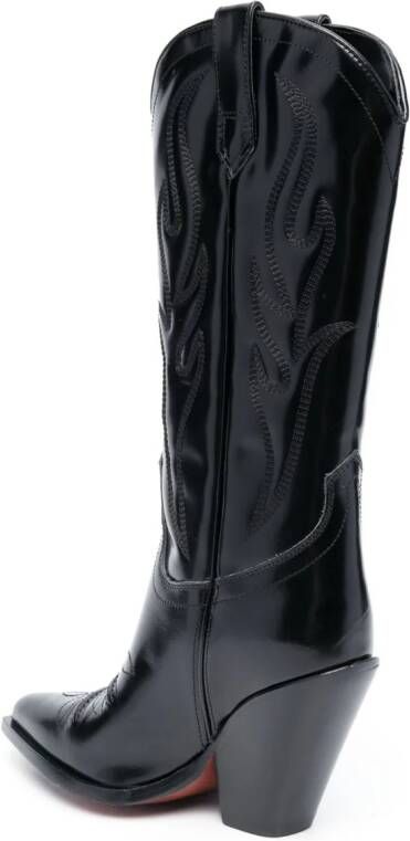 Sonora Santa Fe 110mm leather cowboy boots Black