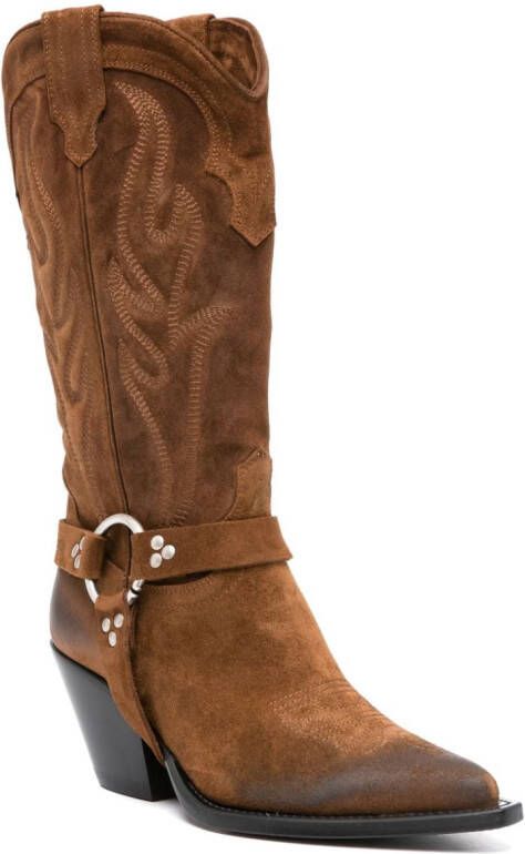 Sonora Santa Fe belted suede boots Brown