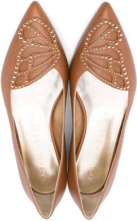 Sophia Webster Butterfly leather ballerina shoes Brown