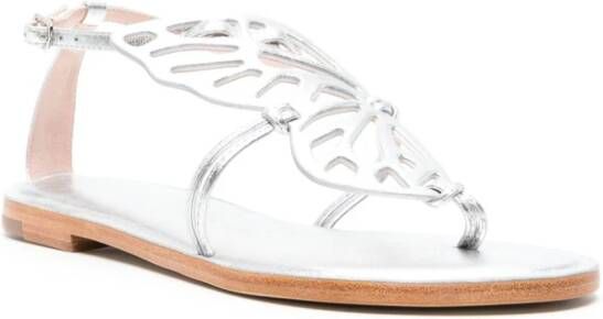 Sophia Webster Butterfly metallic flat sandals Silver