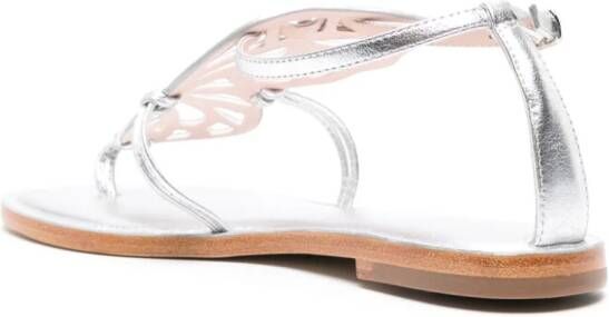Sophia Webster Butterfly metallic flat sandals Silver