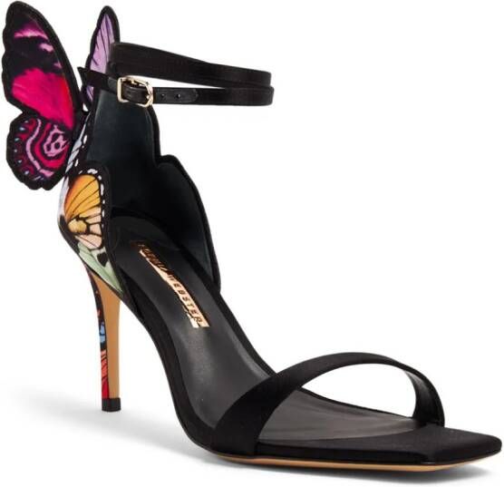 Sophia Webster Chiara butterfly-embroidered sandals Black