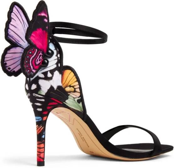 Sophia Webster Chiara butterfly-embroidered sandals Black