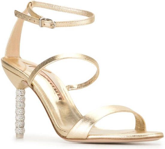 Sophia Webster crystal heel sandals Gold