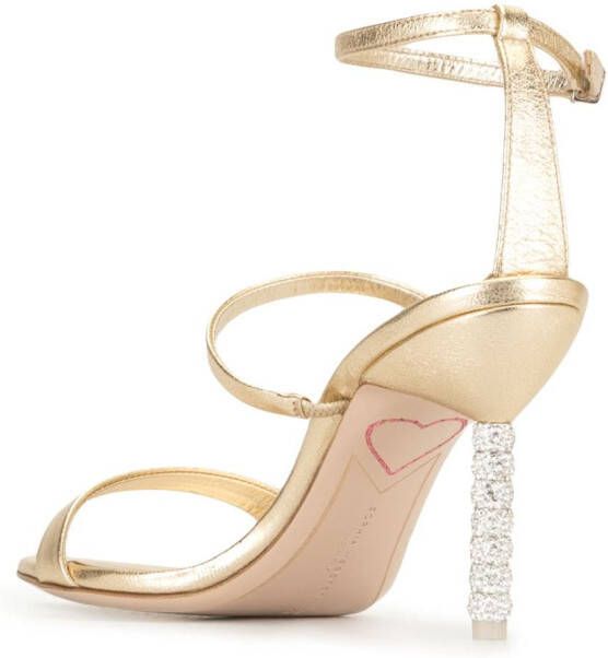 Sophia Webster crystal heel sandals Gold