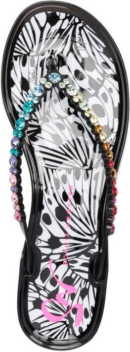 Sophia Webster Esme crystal-embellished flip flops Blue