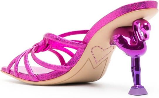 Sophia Webster Flo Flamingo 95 leather sandals Pink