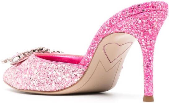 Sophia Webster Margaux glitter-detailed 85 mules Pink