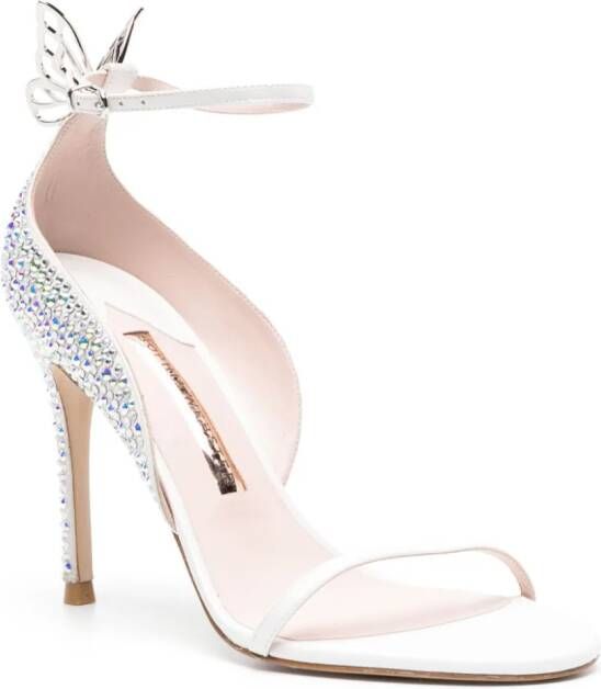 Sophia Webster Mariposa 100mm crystal-embellished sandals White