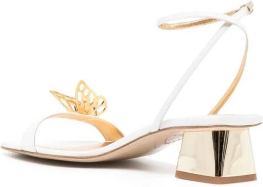 Sophia Webster Mariposa 50mm leather sandals White