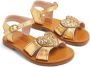 Sophia Webster Mini Amora heart-patch leather sandals Gold - Thumbnail 4