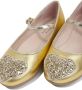 Sophia Webster Mini Amora laminated-finish ballerina shoes Gold - Thumbnail 3