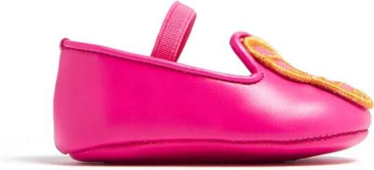Sophia Webster Mini Bibi butterfly-patch ballerina shoes Pink
