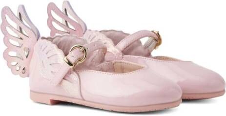 Sophia Webster Mini butterfly-appliqué leather ballerinas Pink