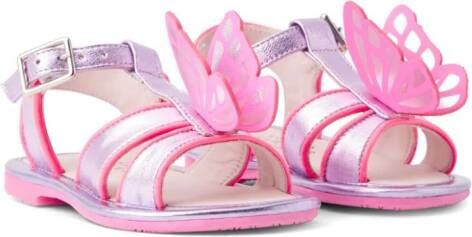 Sophia Webster Mini butterfly-appliqué leather sandals Pink