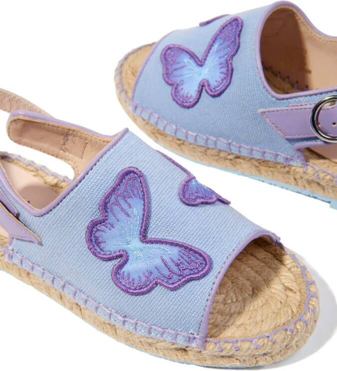 Sophia Webster Mini butterfly-appliqué slingback espadrilles Purple