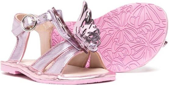 Sophia Webster Mini butterfly-detail flat sandals Pink