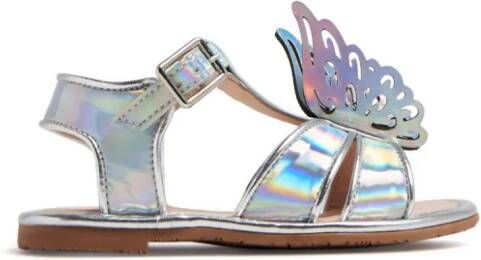 Sophia Webster Mini butterfly-detail flat sandals Silver