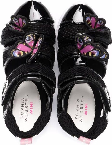 Sophia Webster Mini butterfly-embellished mesh sandals Black