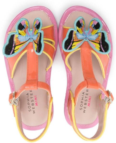 Sophia Webster Mini butterfly-embellished sandals Orange