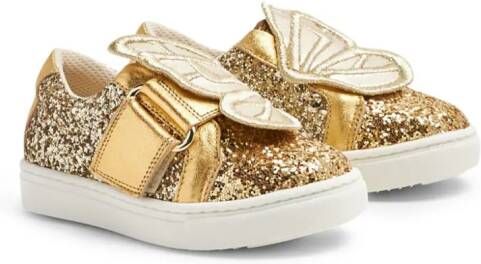 Sophia Webster Mini Butterfly metallic-effect sneakers Gold