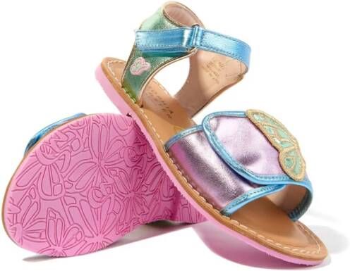 Sophia Webster Mini butterfly metallic sandals Pink