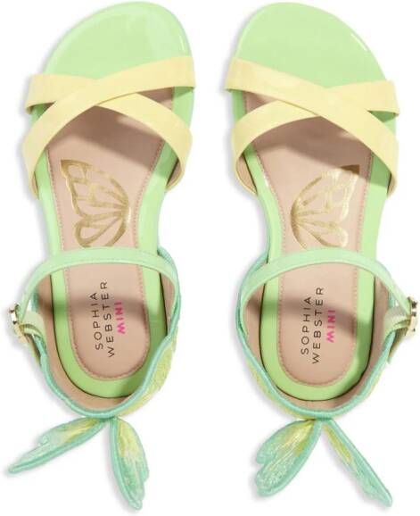 Sophia Webster Mini butterfly-motif leather sandals Green